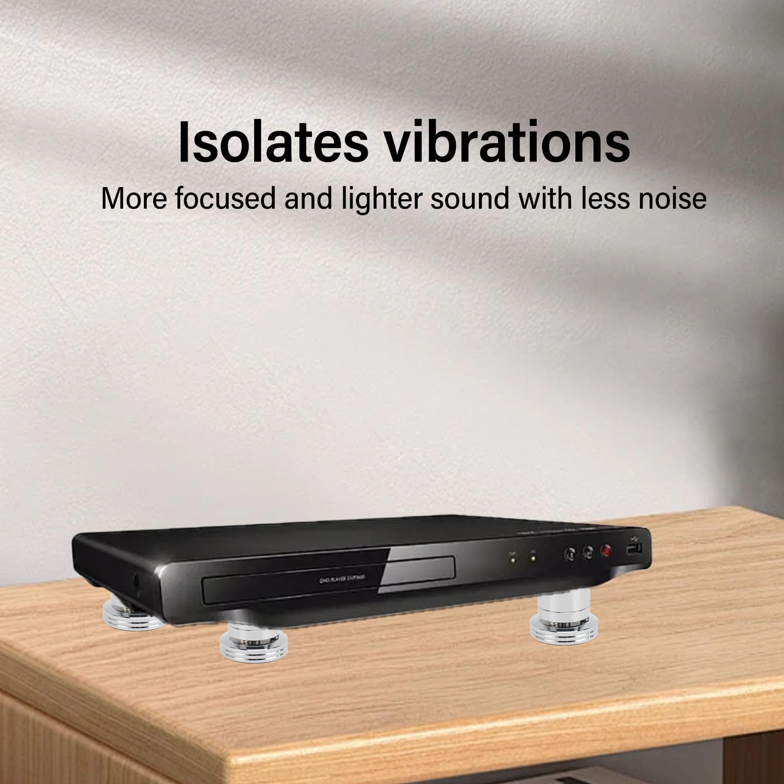 Pies de Aislamiento de Altavoz Pies Antivibración de Aleación de Aluminio Plateado para Altavoces Amplificadores Tocadiscos 1 par