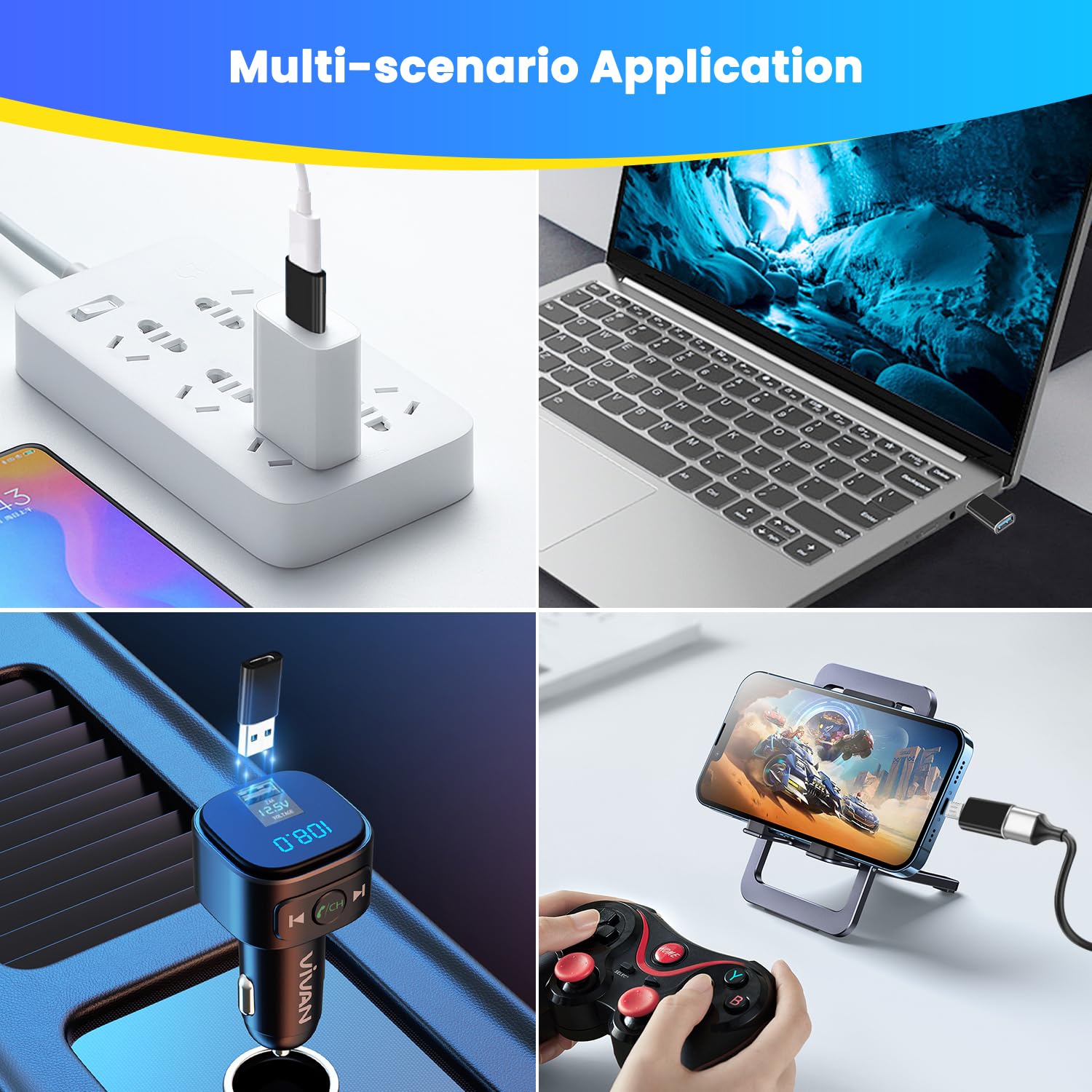 Adattatore USB C a USB 3.0 Compatibile con MacBook Pro, Samsung Galaxy, Smartphone, Laptop, PC