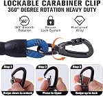6.56 FT Strong Heavy Duty Dog Leash with Padded Handle 360-Degree Rotating Metal Buckle Without Tangles,Heavy Duty Rope with Reflective Threads,Suitable for Small,Medium and Large Dogs (Dark Blue)