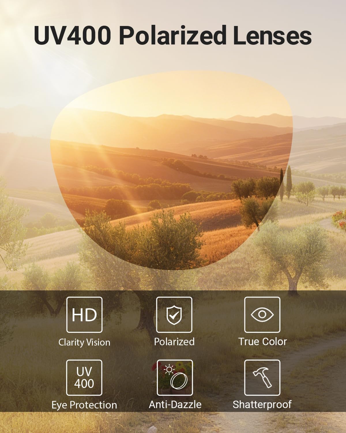 Meeloog Polarized Fit Over Glasses Sunglasses for Women Men, Oversized Square Fitover Shades UV400 for Driving MST0092 - Image 6