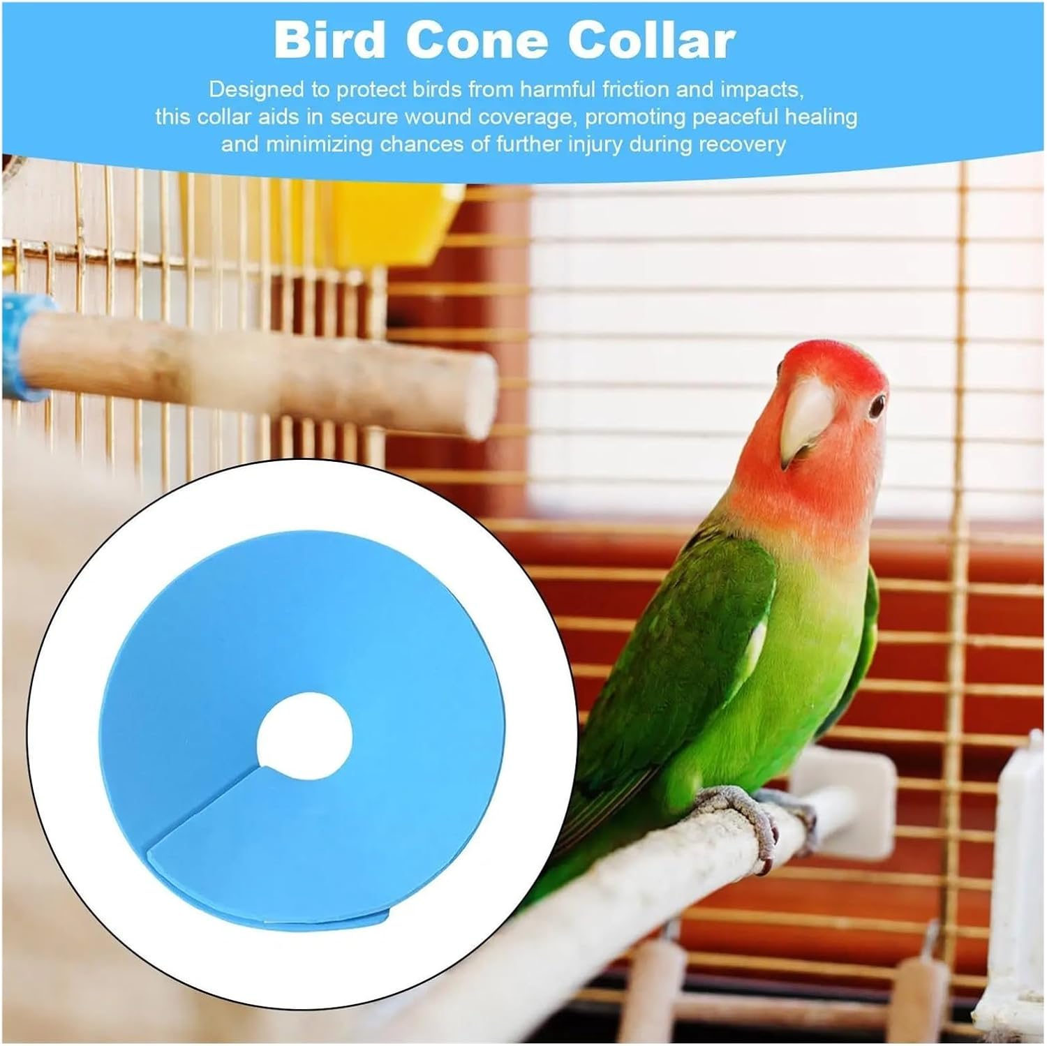 10 Pcs Bird Cone Collar Bunny Anti Licking Protective Adjustable Anti-Bite Pet Neckwear for Small Animal Hair Loss Prevention(Navy Blue,Large)