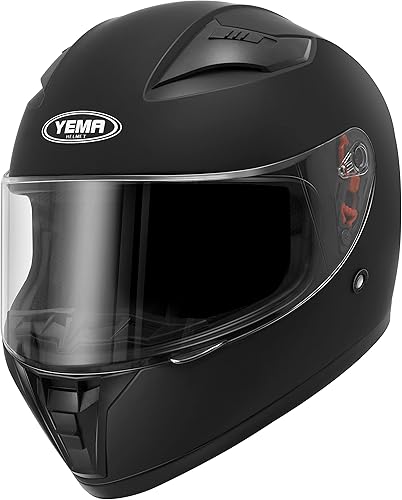 Miniatura 2 de YEMA Casco de moto de calle DOT de cara completa YM-832 con bufanda extraíble para el cuello para hombres y mujeres