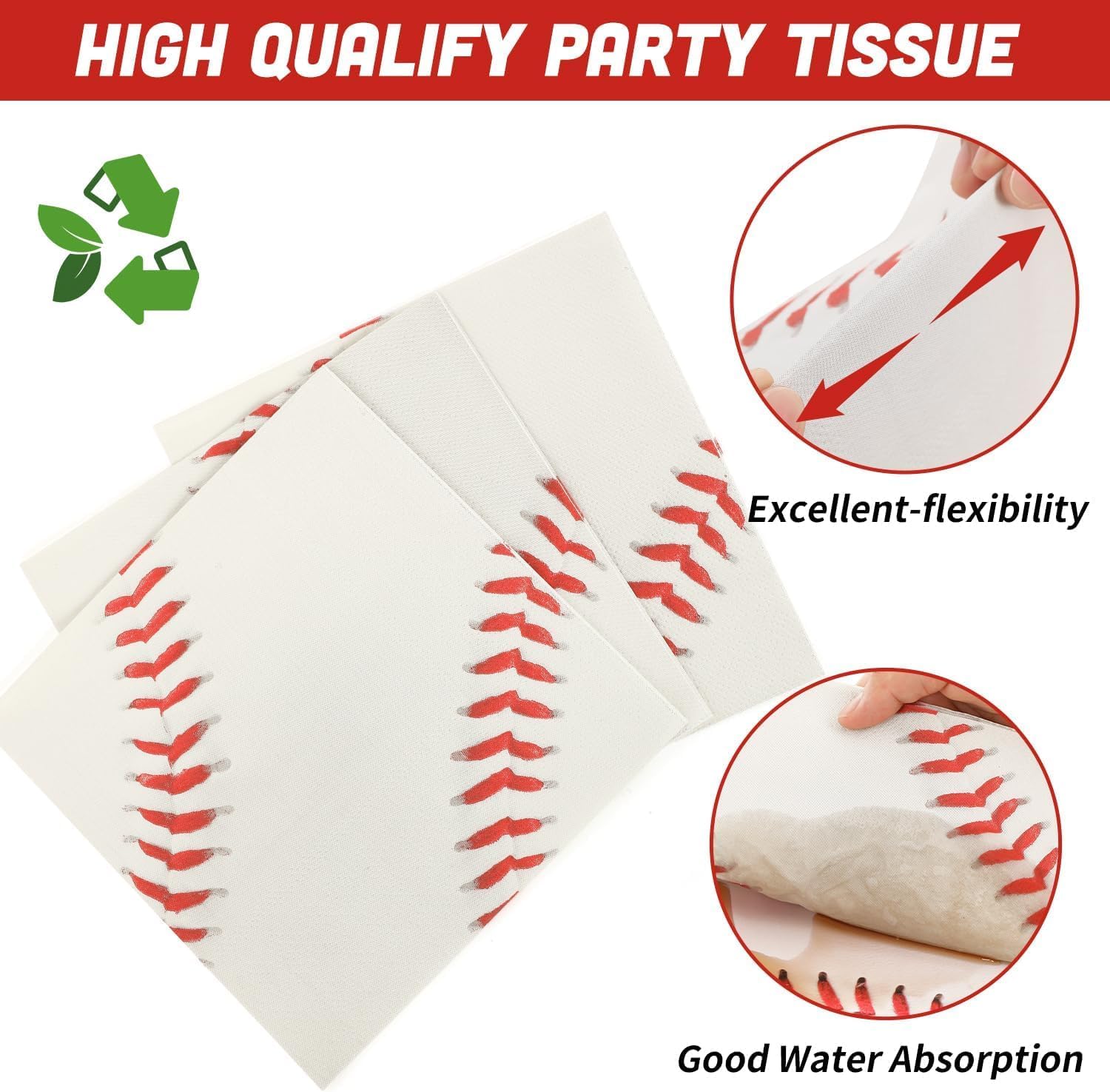 144 Pcs Baseball Party Supplies - Paper Plates, Napkins, Forks for 24 Guests - Sports Birthday Party Decorations