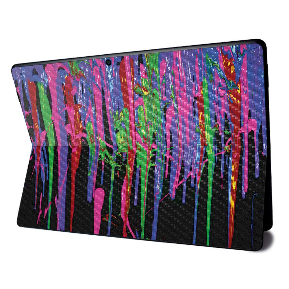 MightySkins Carbon Fiber Skin for Microsoft Surface Pro X - Drips | Textured Carbon Fiber Finish | Easy to Apply, Remove, and Change Styles | Made in The USA