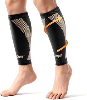 Copper-Infused Calf Compression Sleeves for Men & Women 1 Pair [Medical-Grade & Ultra Comfort] Leg Compression Sleeve for Shin Splint Relief, Varicose Veins,Calf Sleeve for Running(X-Large)