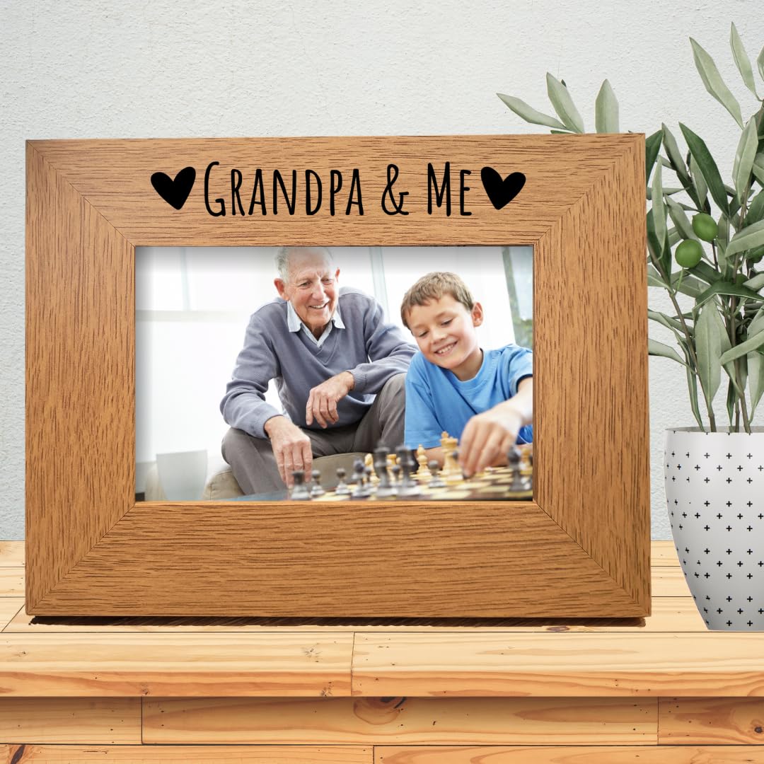 Second Ave Gift Company Oak Second Ave 6X4 Landscape Picture Photo Frame Grandpa & Me Gift Birthday Father's Day Christmas