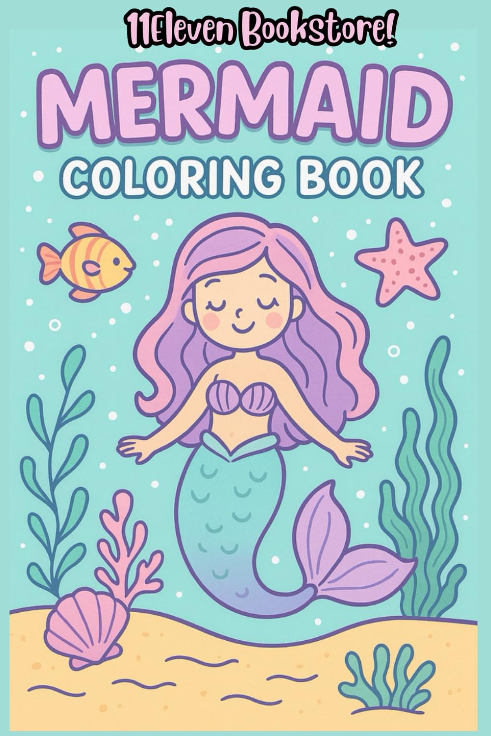 Mermaid Coloring Book for Kids: 50 Pages Mermaid Coloring | 50 Fun & Magical Mermaid Designs for Girls Ages 4–8 | Cute Underwater Scenes, Seashells, Dolphins & More