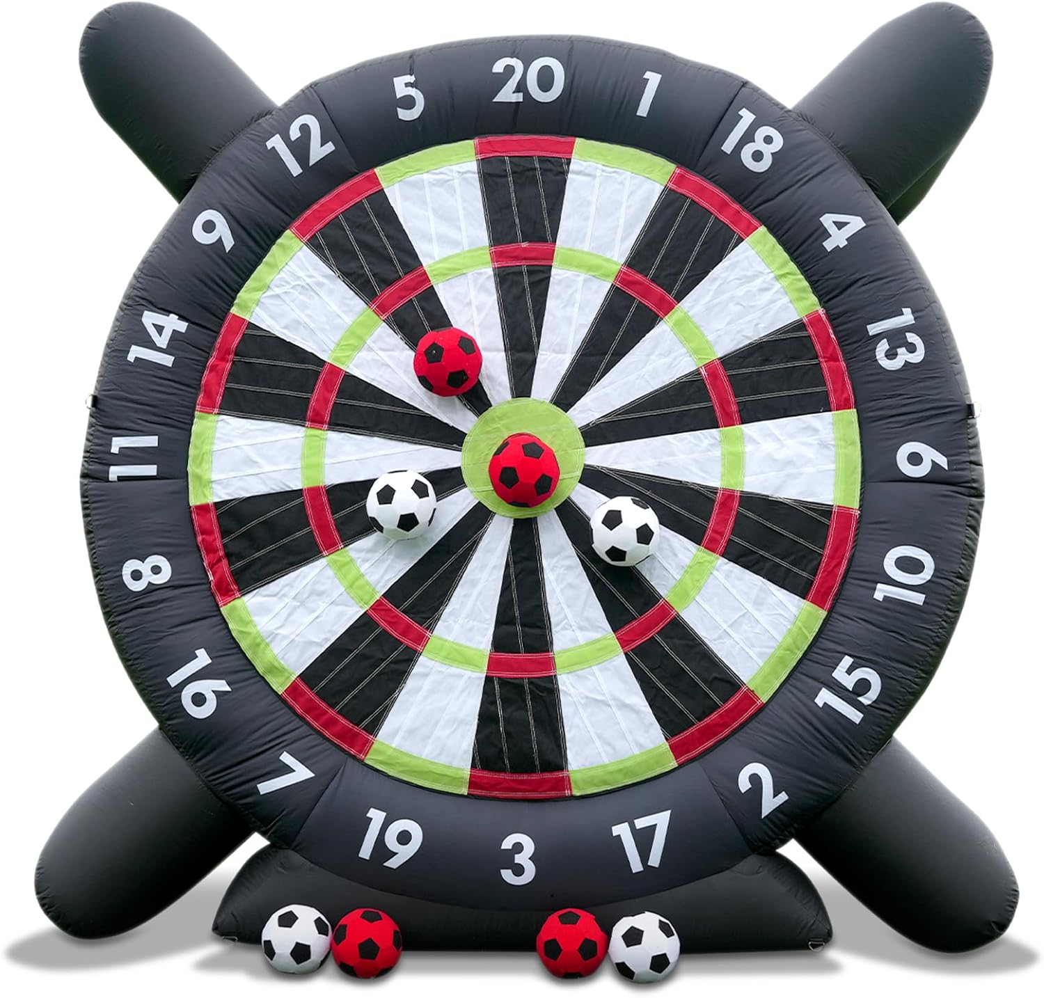 Giant Inflatable Soccer Darts Game - Kick Target Board with 8 Soccer Balls for Outdoor Sports, Backyard, Camp, Gym & School PE Games
