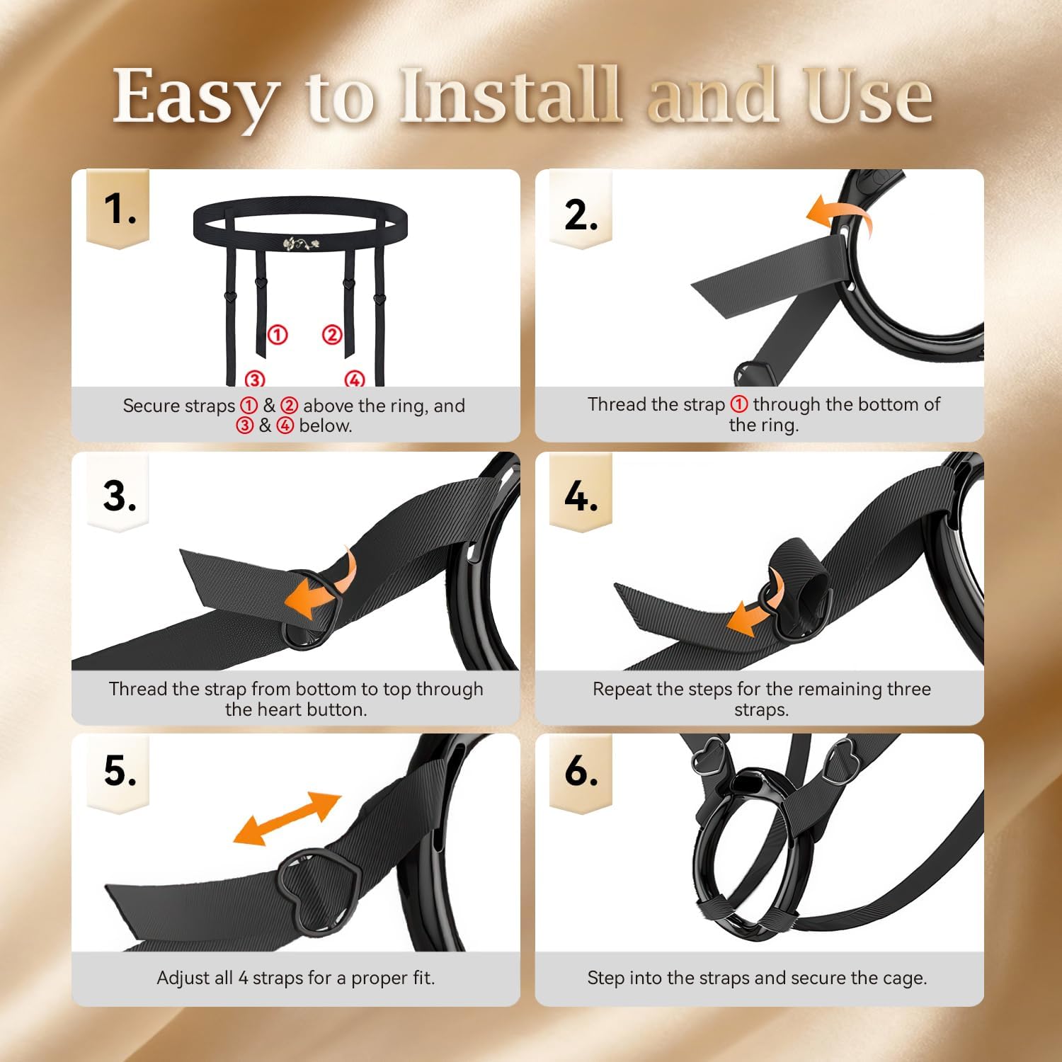 Male Chastity Cage Belt, Adjustable Four-Way Anti-Slip Chasity Cage Accessories with Handmade Rose Embroidery, High-Elasticity Breathable Cock Cage Chastity Device Chastity Strap, BDSM Sex Toy for Men