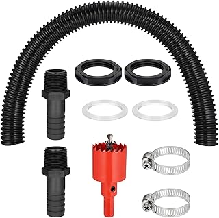 Zocipro Water Butt Connector Kit, 2Pcs 25mm Water Butt Connection with 50cm Flexible Connection Hose Pipe & Fittings for Joining 2 Water Tanks, Water Butts, Rain Barrels Together (Male Thread)