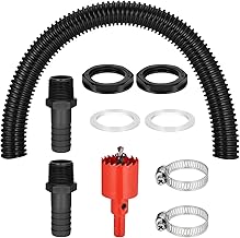Zocipro Water Butt Connector Kit, 2Pcs 25mm Connection with 50cm Flexible Hose Pipe & Fittings Joining 2 Tanks, Butts, Rain Barrels Together (Male Thread), 3.5x50cm (G013-01)