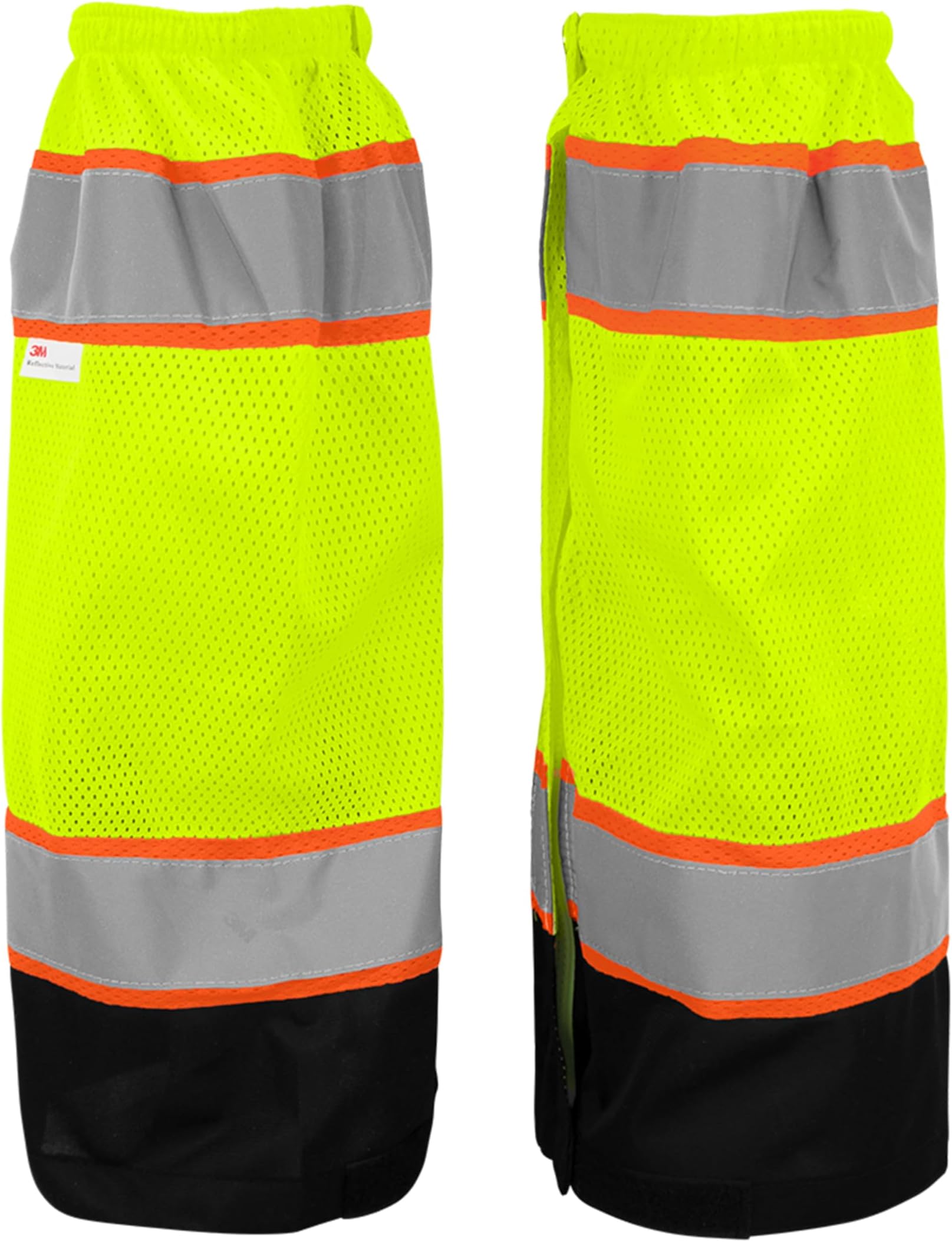 GGS Leg Gaiters - High Visibility Mesh with Reflective Tape, Lightweight Safety Gear for Hunting, Construction/Roadwork, Outdoor Projects, Universal Fit, Yellow/Green