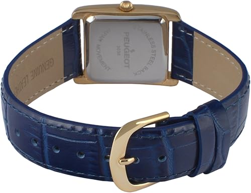 Miniatura 4 de Peugeot reloj de mujer enchapado en oro 14K correa de cuero