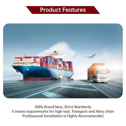 Miniatura 7 de 2 ganchos de agarre de horquilla de 38 de pulgada, gancho de cadena de grado 70, 7500 libras, límite de carga de trabajo para transporte de camiones