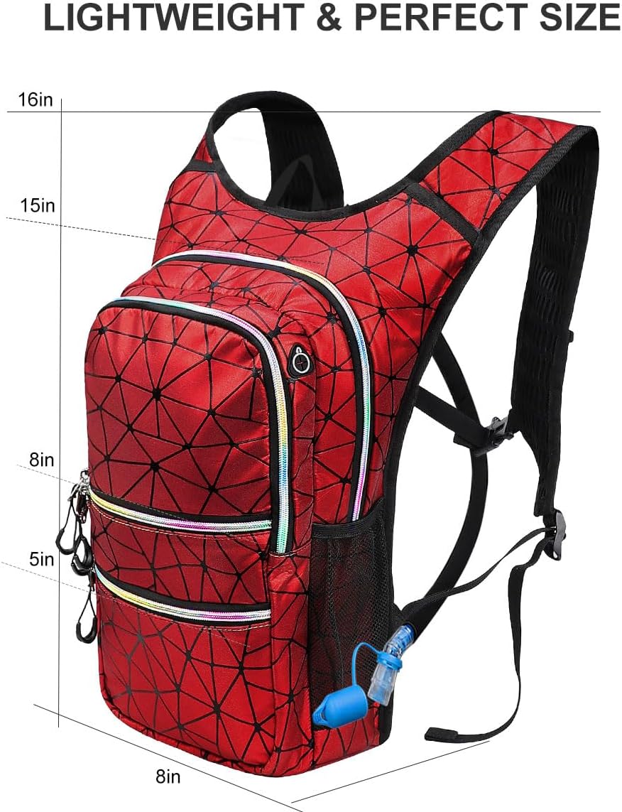 Hydration Backpack Pack, Water Backpack 20L Capacities Included 2L Hydration Bladder, Festival Essential - Rave Hydration Pack Hydropack Hydro for Hiking, Running, Biking, Festival Gear - Image 6