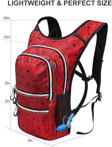 Miniatura 6 de Paquete de mochila de hidratación, mochila de agua de 20 litros con capacidad incluida, bolsa de hidratación de 2 litros, esencial para festivales,