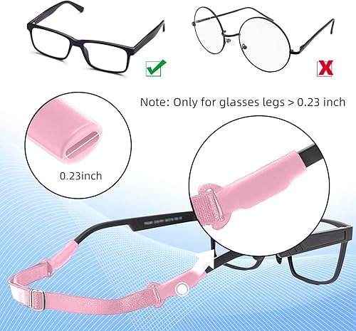 Miniatura 37 de Adjustable Glasses Straps - 3 Pcs No Tail Adjustable Eyewear Retainer Glass Straps for Men, Women, Kids Eyelasses, Sunglasses Negro