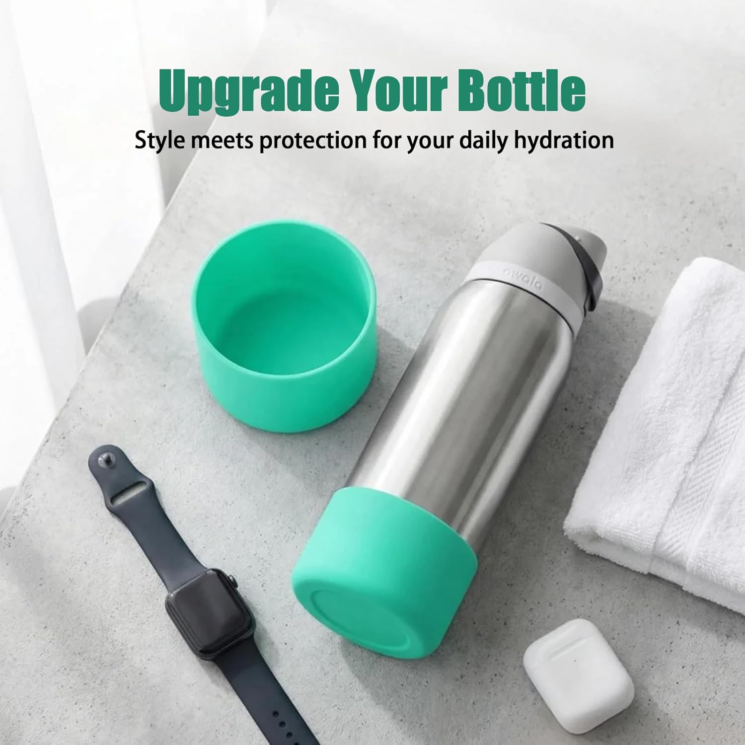 Silicone Boot for Owala Water Bottle 16oz 14oz 12oz, Anti-Scratch Anti-Slip No Noise Protective Sleeve Compatible with Owala Cup, Insulated Stainless-Steel Tumblers Bottom Boot for School - Image 7