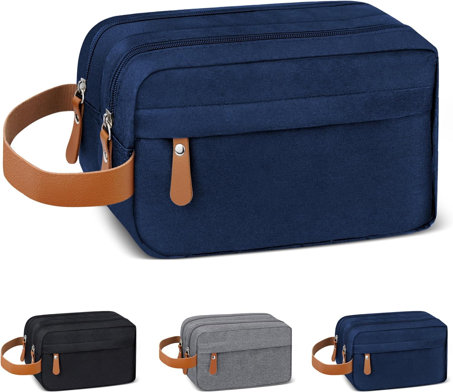 Donola Neceser de viaje – Bolsa de aseo de viaje para mujer y hombre, portátil, neceser de aseo, multifunción estuche de aseo para organizar objetos personales accesorios, azul navy