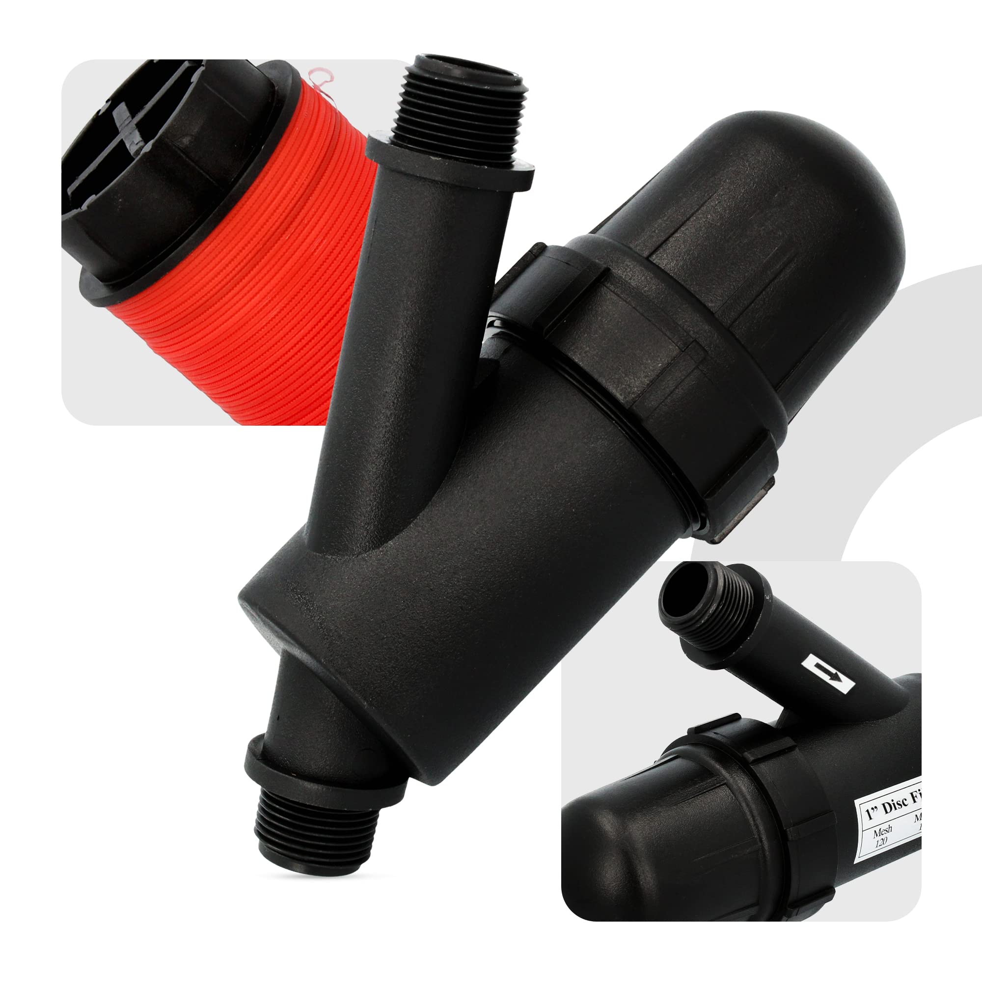 Instalguru Filtr tarczowy, filtr nawadniający 120 MESH 1" AG filtr do wody, nawadnianie kropelkowe, prace ogrodowe, rolnictwo, filtry, system zraszania, filtr do pompy wodnej, filtr hydroforowy, akcesoria ogrodowe