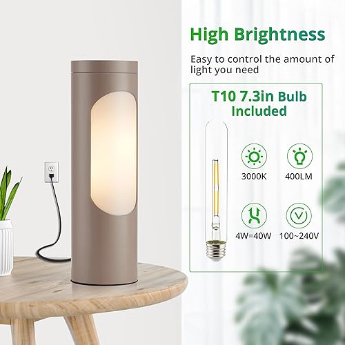 Miniatura 3 de LEDIARY Lámpara Shabbos, lámpara Kosher marrón para Shabat, lámparas de mesa y luz nocturna para sala de estar, dormitorio, bombilla T10 incluida