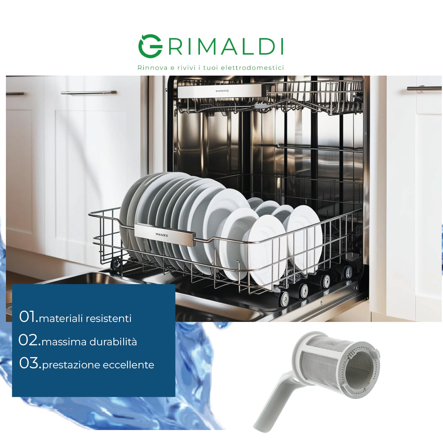 Filtro Scarico Della Lavastoviglie Electrolux Zanussi Originale 8075472269 Ex 8075472178 - Foto 5