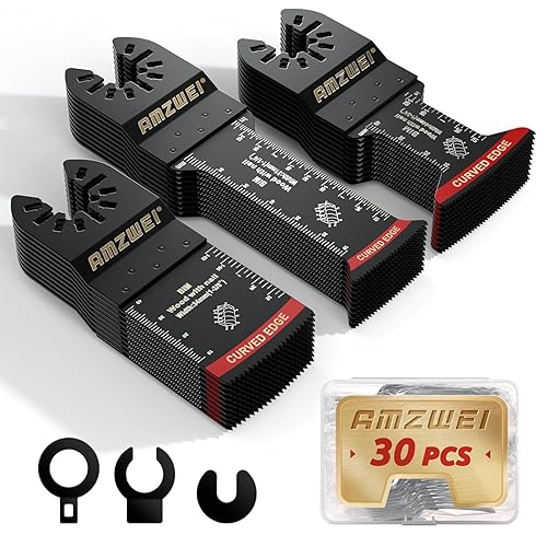 30 hojas de sierra oscilantes bimetálicas, cuchillas multiherramienta profesionales de borde curvado para madera con clavos, metal, madera,