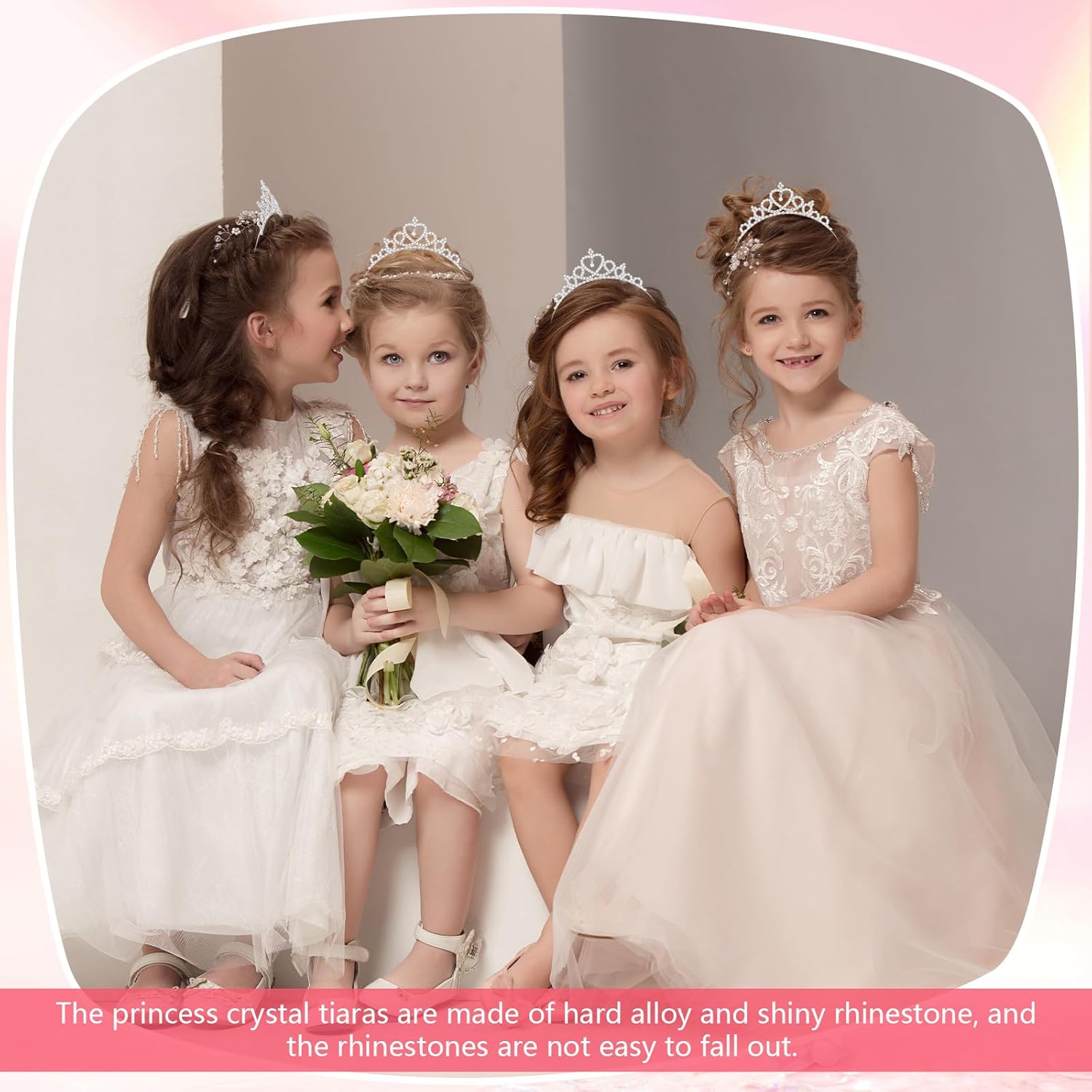 Tondiamo 30 Pcs Tiaras Bulk for Girls Princess Crown Rhinestone Tiaras Bendable Adjustable Headband for Kid Hair Accessory