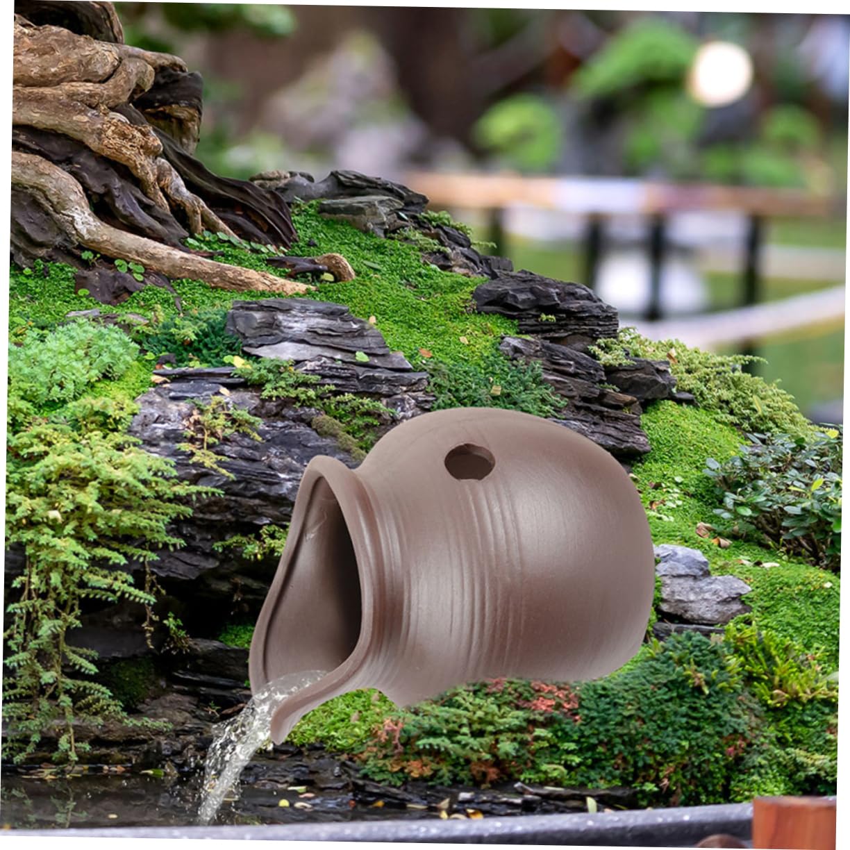 Zerodeko Contenitore in Ceramica Decorativo per Fontana da Giardino Esterno di Spruzzatore d Acqua, Design Altamente Realistico e Decorazione per Giardino Annuale