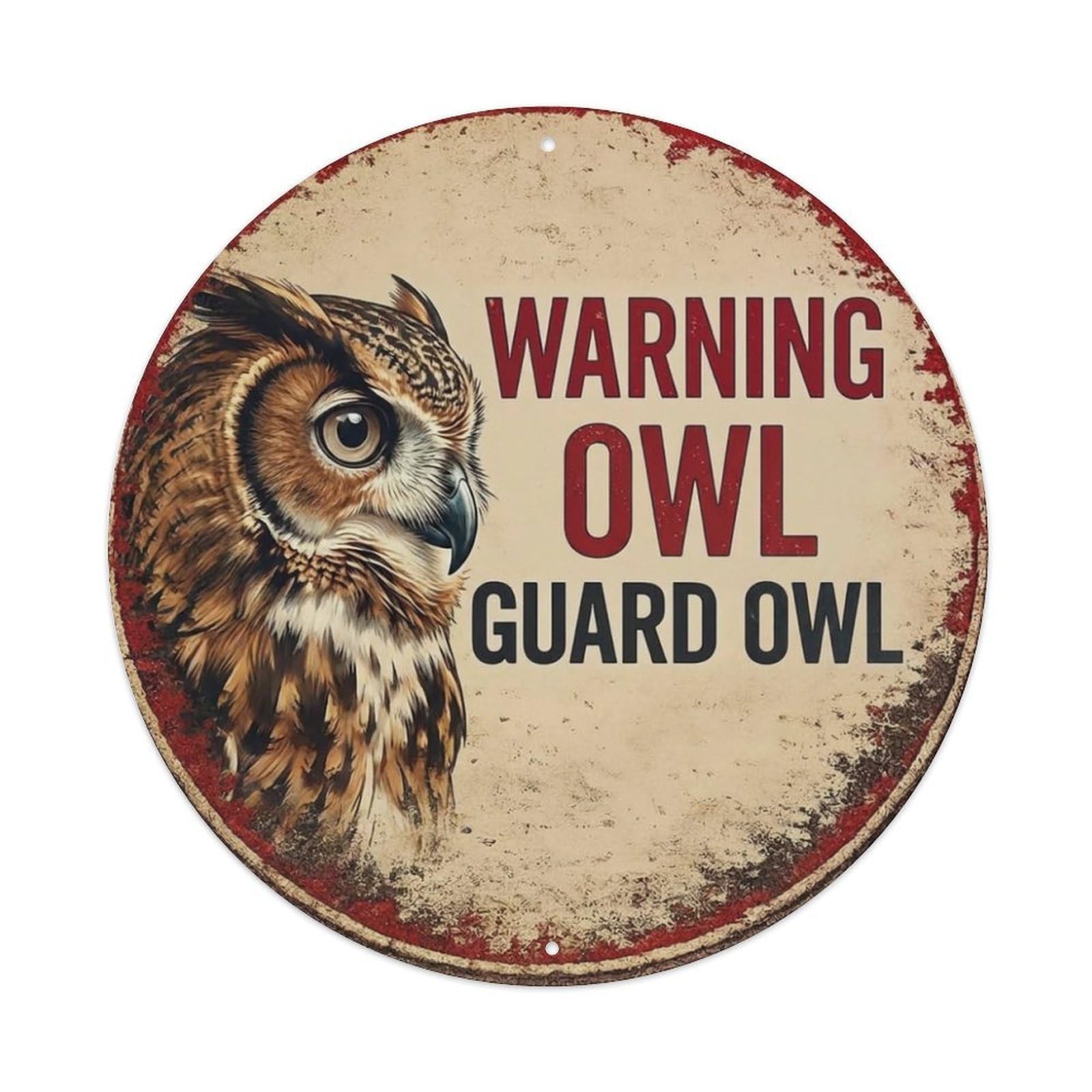 Tgrcjimh Style Metal Tin Sign Vintage Warning Owl