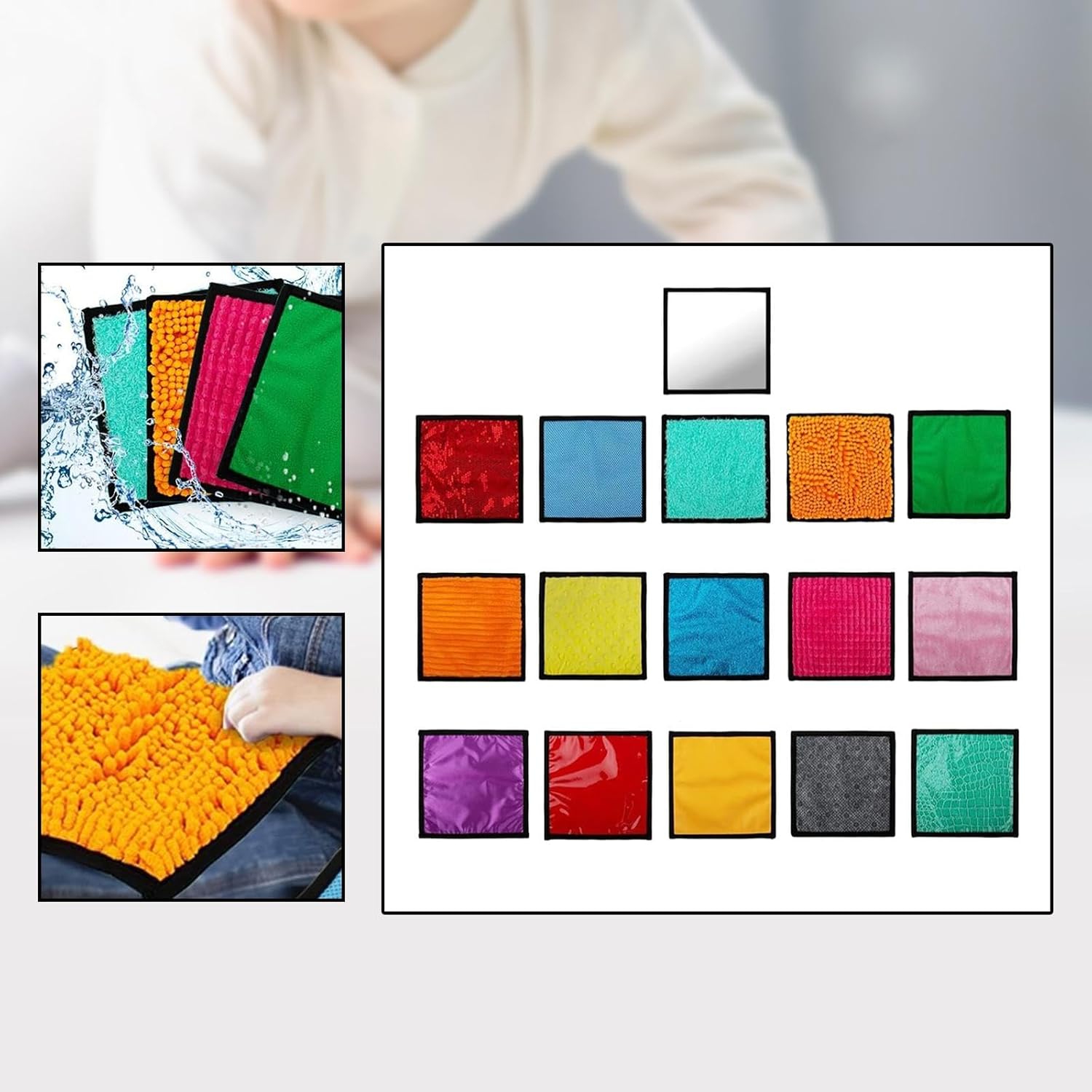 16 Pieces Textured Sensory Mats Wall Panels Comfortable Cm Floor Tiles