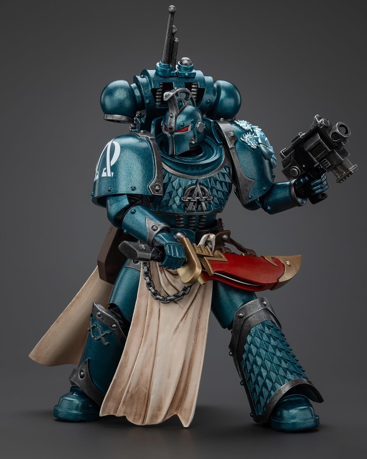 GWTCTOY JoyToy GW oryginalna licencja 1:18 figurka akcji, Alpha Legion Legion Praetor with Power Sword, 12 cm zestawy do montażu figurek kolekcjonerskich