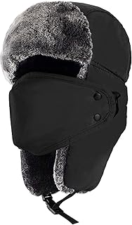 Trapper Hat Winter Hats for Men, Trooper Russian Warm Hat with Ear Flaps, Women Ushanka Bomber Fur Hats