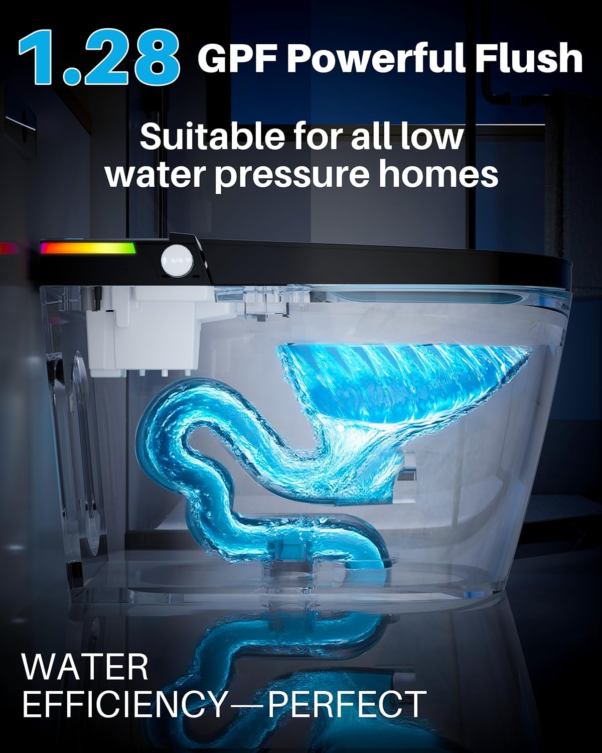 Diagram showing product dimensions and 12-inch rough-in measurement