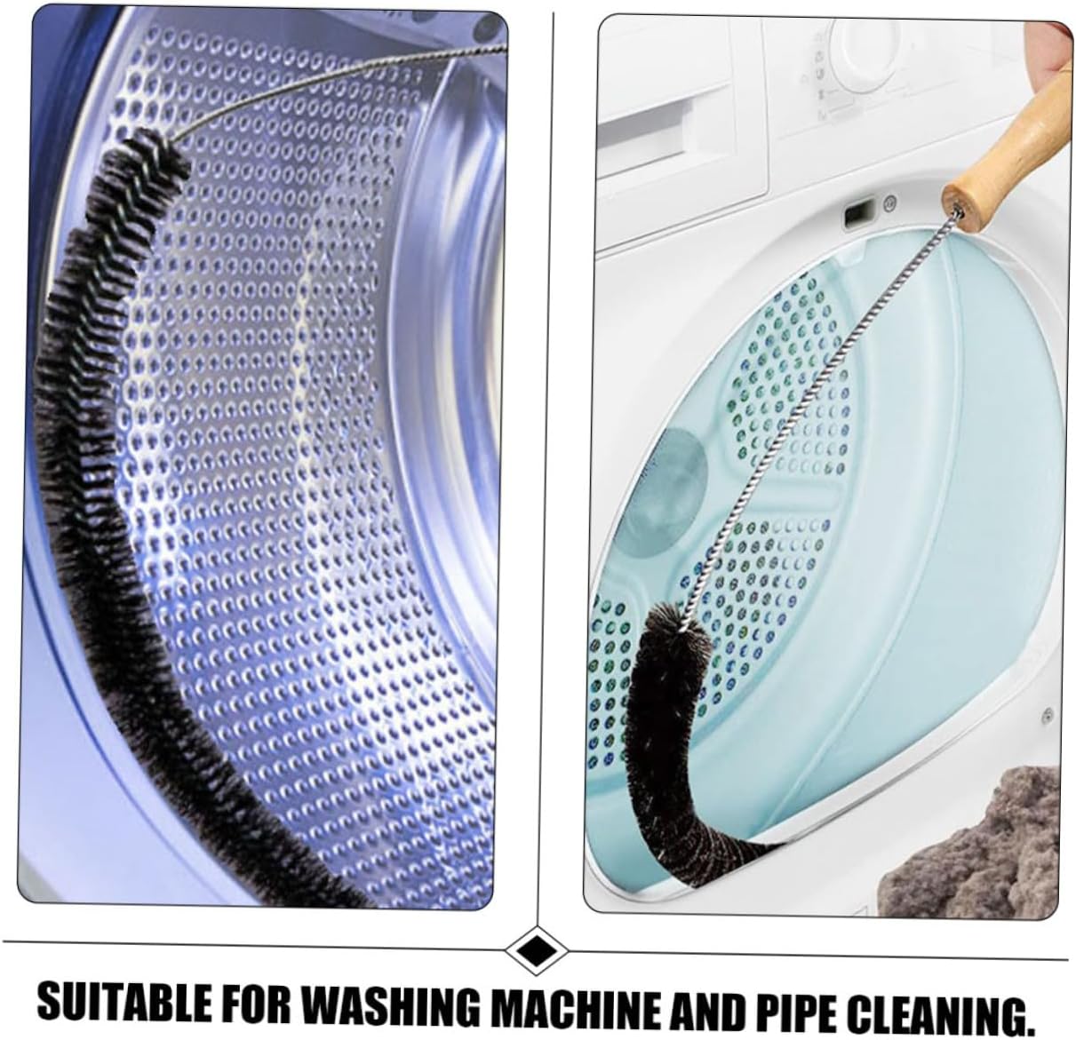 Mikinona 4pcs Dryer Vent Cleaner Brush Long Flexible Lint Brush for Washing Machine Drum Dryer Duct Soft Bristle Coil Cleaning Tool for Home Essentials