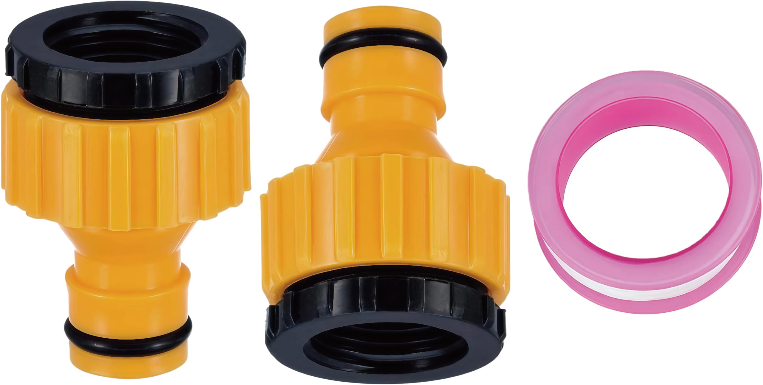 ZhiheHui 2 Pack Garden Hose Connector, 1/2 Inch and 3/4 Inch Size 2-in-1 Hose Faucet Connector, Outdoor Tap Fittings for Hosepipe, Kitchen & Faucet, Leak-Proof Metal Connectors and Fittings