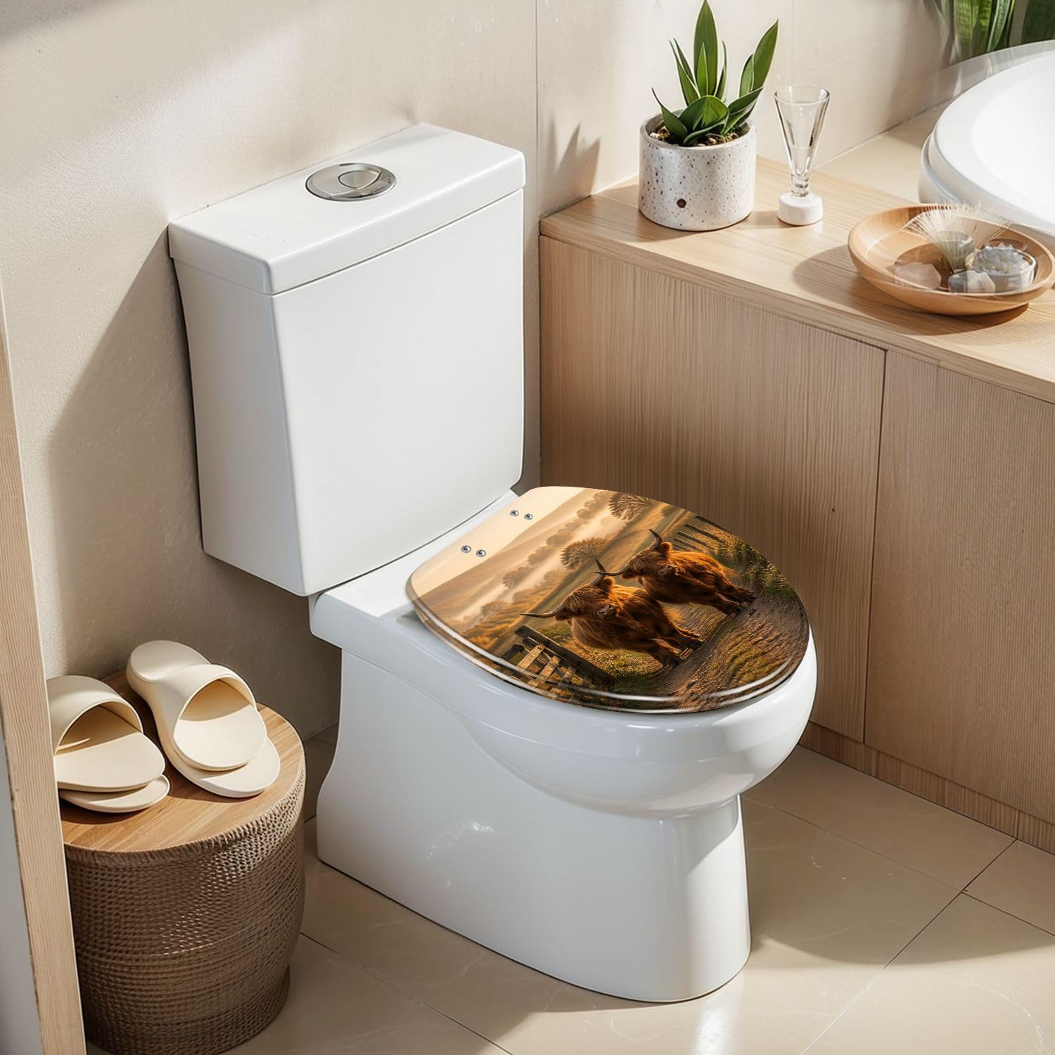 Asiento de inodoro alargado genérico de cierre suave para baño