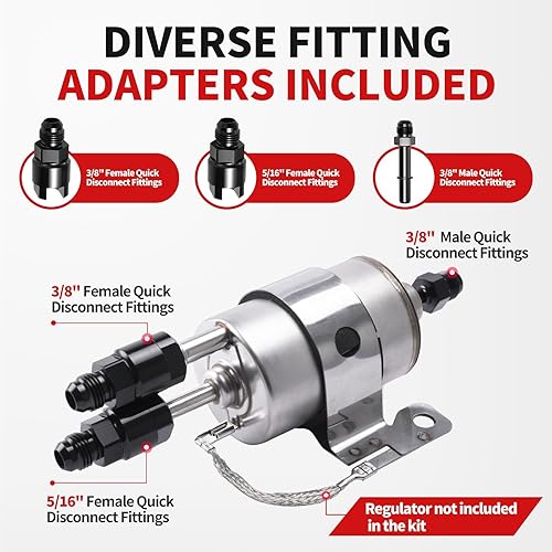 Vista 7 de 6AN - Kit de línea de combustible PTFE de 25 pies, AN6 3/8 pulgadas LS Swap EFI E85 manguera de combustible trenzada de nailon acero inoxidable