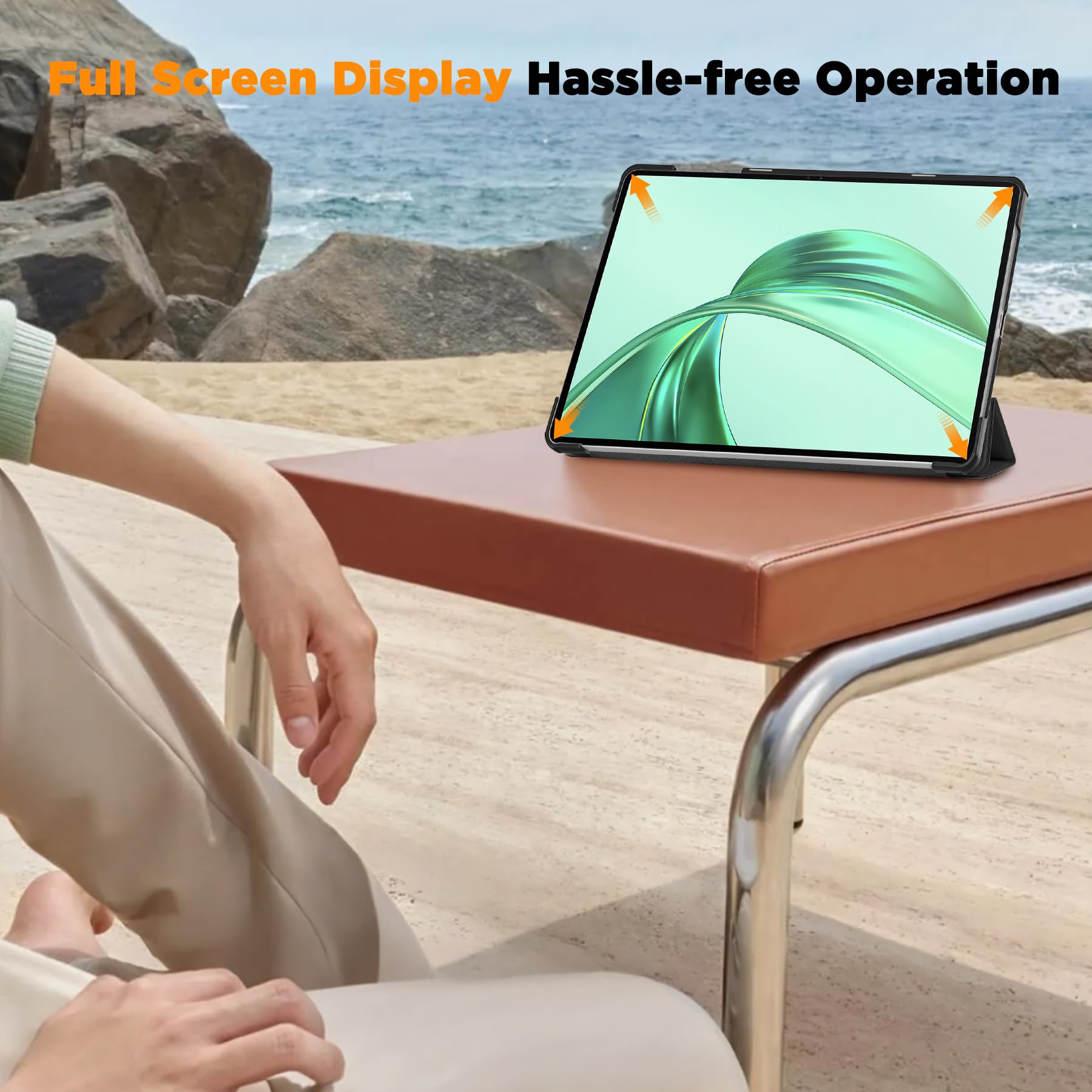 EasyAcc Custodia Cover Compatibile con HONOR Pad X8a 11 Pollici, Ultra Sottile Smart Cover in Pelle Compatibile, Nero