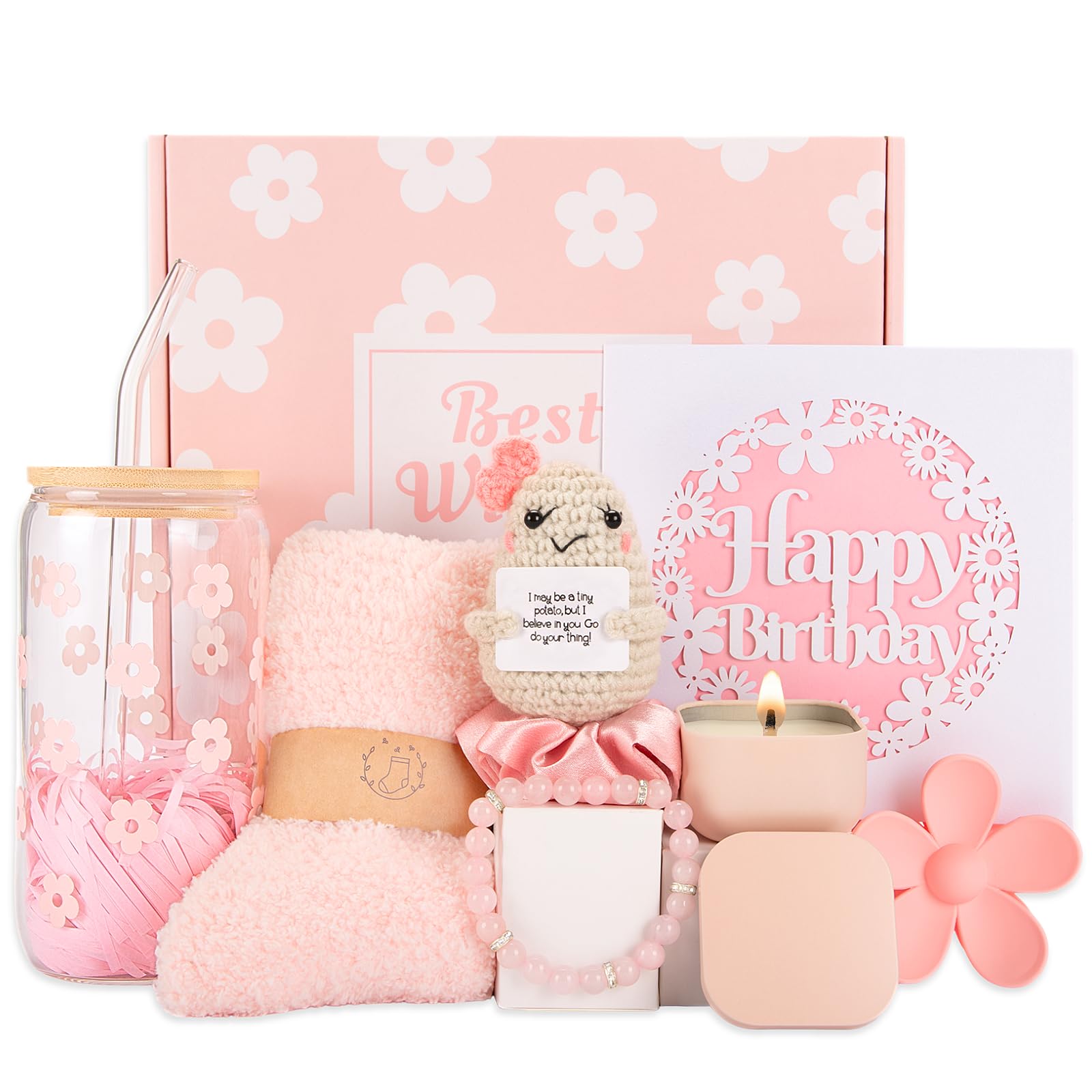 Birthday Gifts for Teen Girls, Cute Pink Birthday Gift Box Set for Girl, Daughter, Sister, Friend