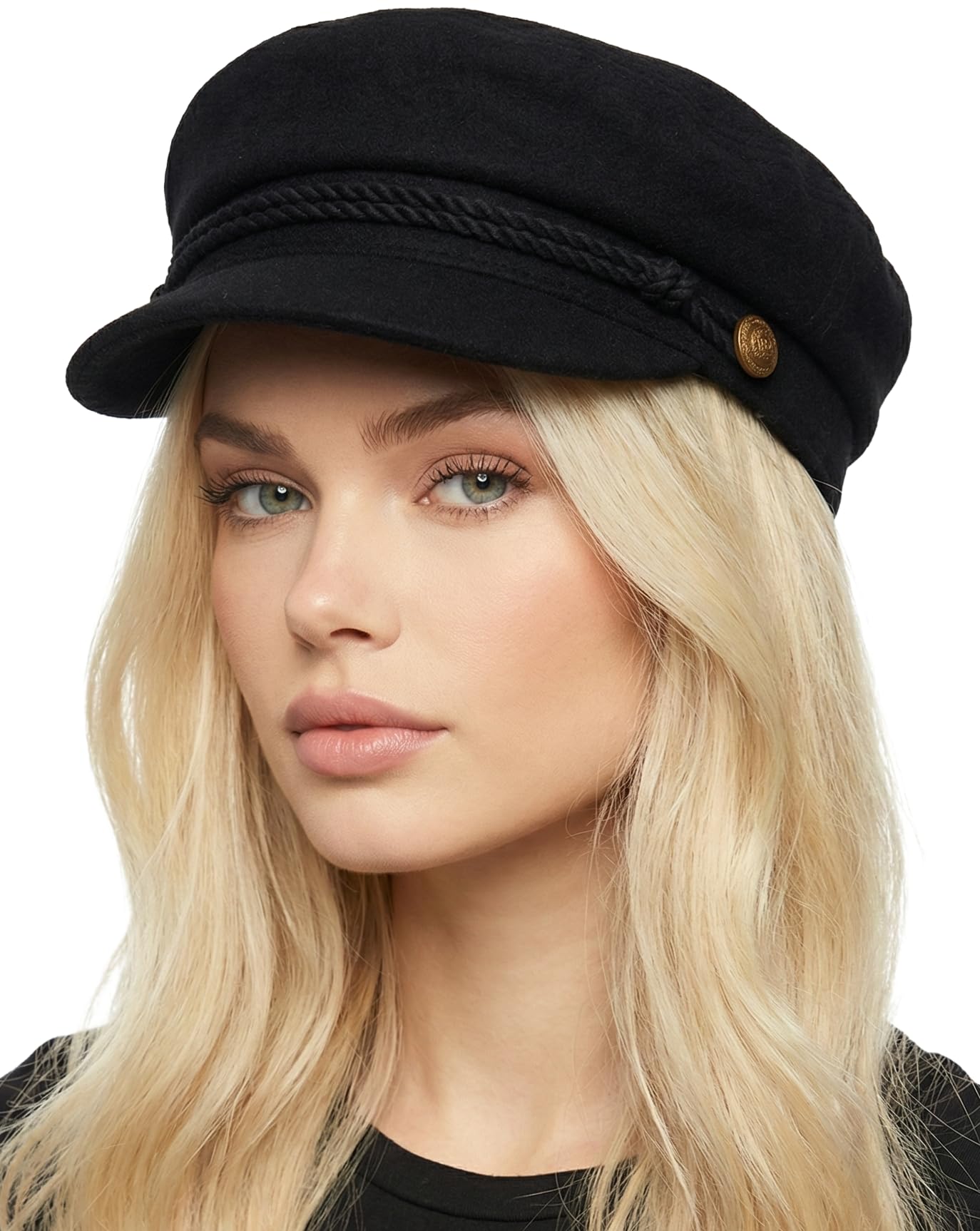 Funky Junque Greek Fisherman Newsboy Cap, Cotton Captains Bakerboy Hat