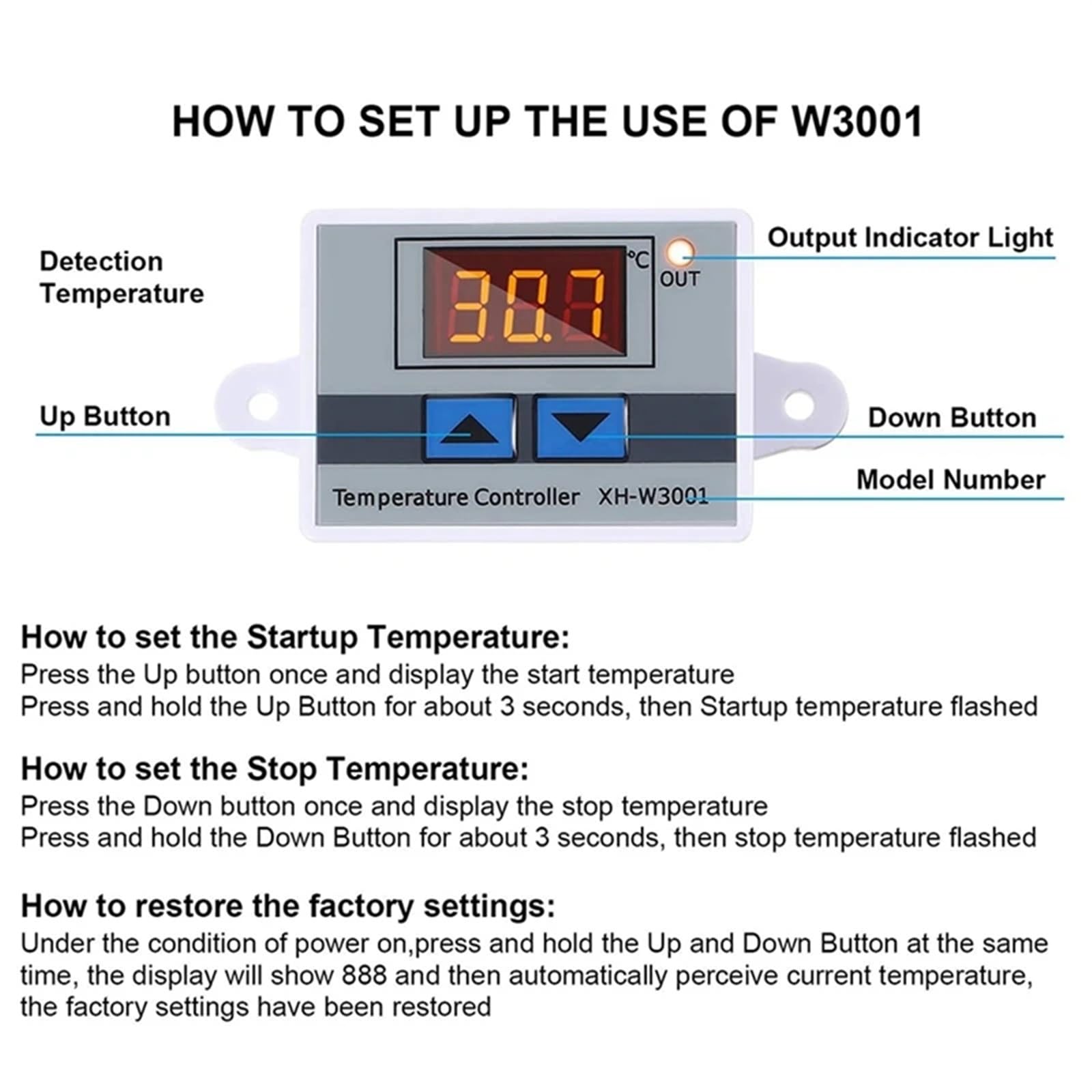4 szt. XH-W3001 cyfrowy moduł regulatora temperatury przełącznik termostatu wodoodporna sonda elektroniczny termostat 12 V 10 A 120 W