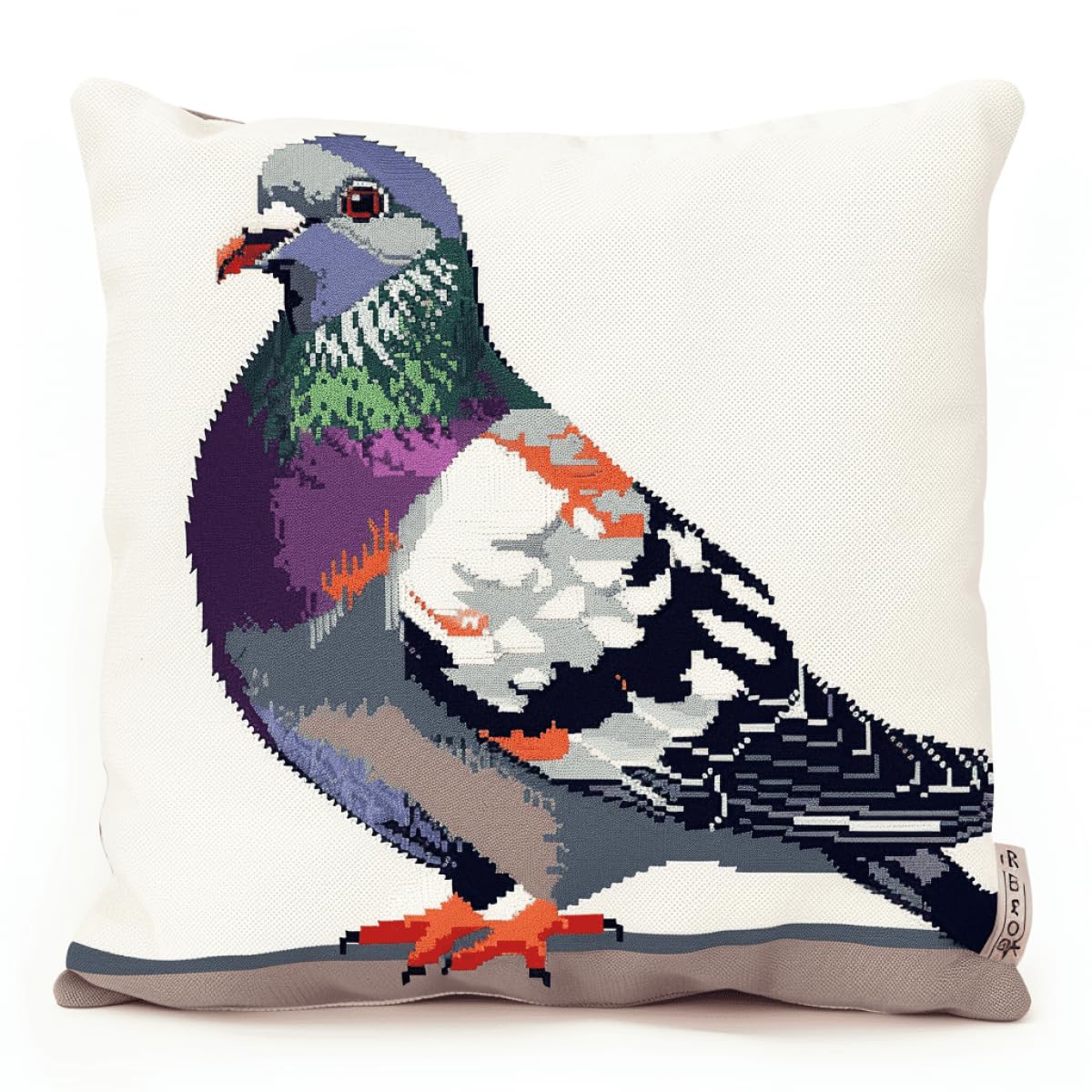 Rkflgew Vibrant And Varied Colors Latch Hook Kit Pigeon Animal Pillow Embroidery Kit Colored Bird Diy Latch Hook Cushion Kit Beginners Adults Teenager Gift Embroidery Home Decoration Latch Hook Kit 43X43cm