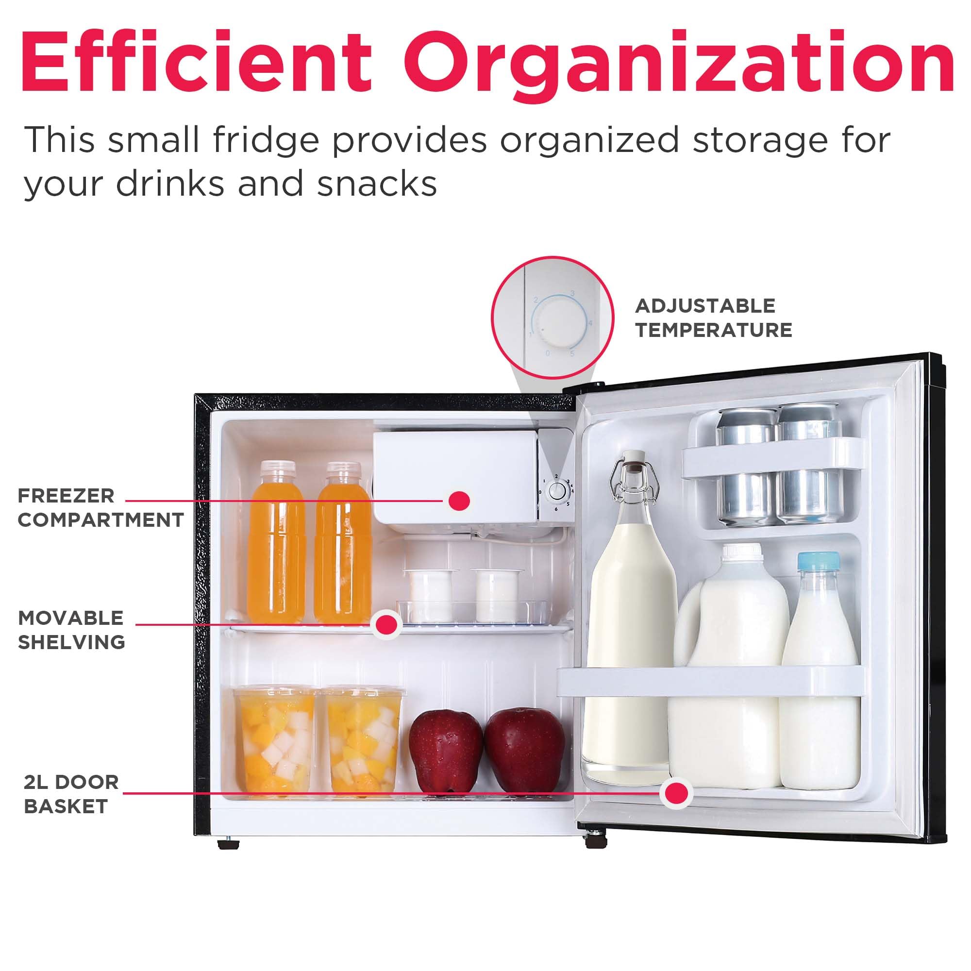 Frigidaire EFR115 Mini Refrigerator - Energy Saving - CFC Free - Slide Out Shelves - Ideal for for Dorm, Office, RV, Garage, Apartment - 1.6 Cubic Feet, Black on Fridge.com
