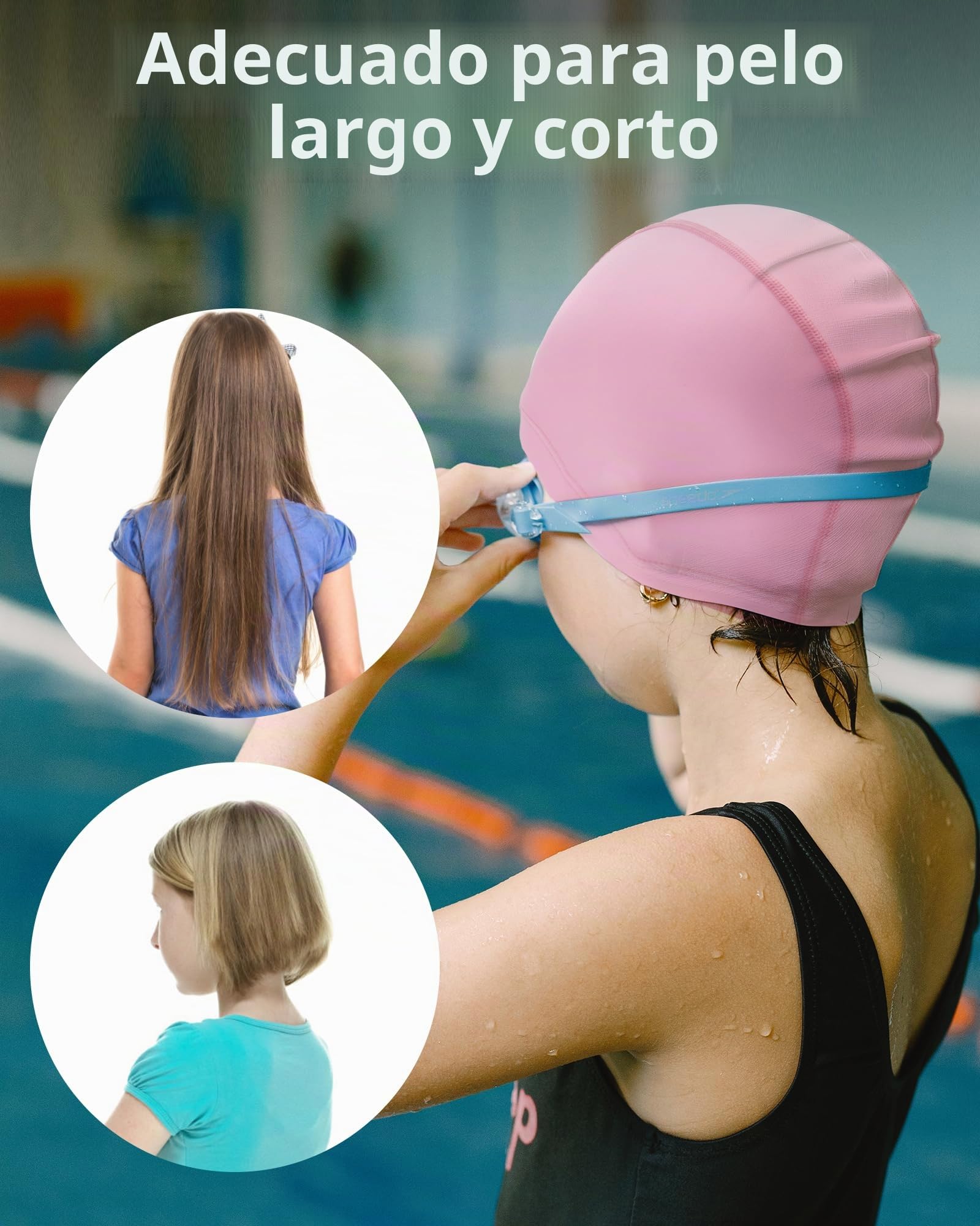 Gorro Piscina Niños Tela 4-10 Años Cómodo Elástico Duradero