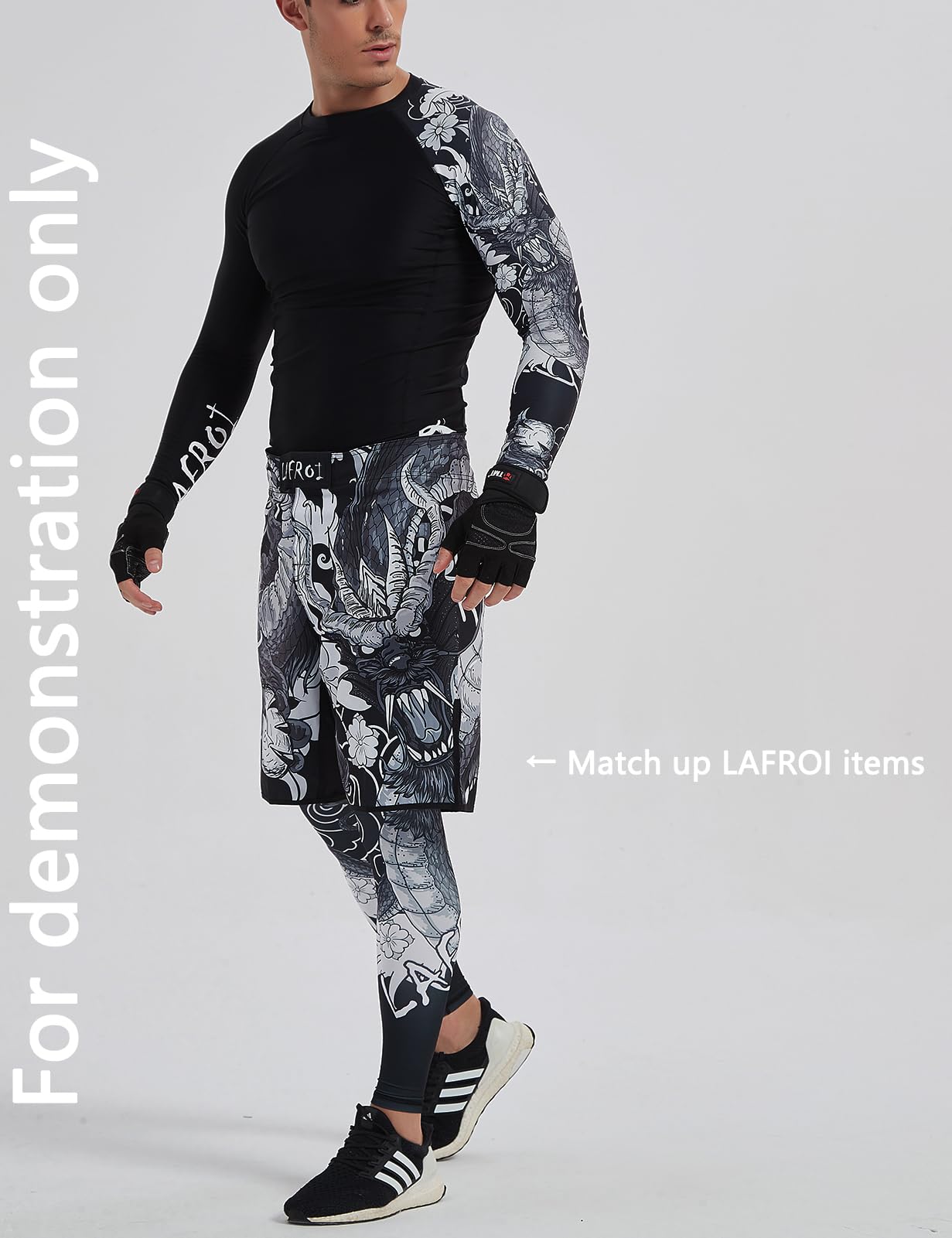 LAFROI Pantalones Cortos de Entrenamiento para Hombre, MMA Cross-Training, con cordón-QJK06