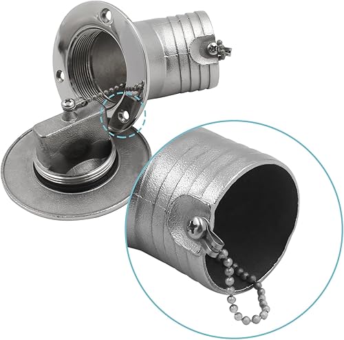 Vista 21 de SHENGHUISS Boat Water/Diesel/Gas/Fuel Deck Fill/Filler 1-1/2 Inch(38mm) with Keyless Cap 316 Stainless Steel Boat Deck Hardware for Boat, Yacht