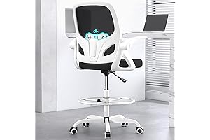 White Drafting Chair for Tall Standing Desks
