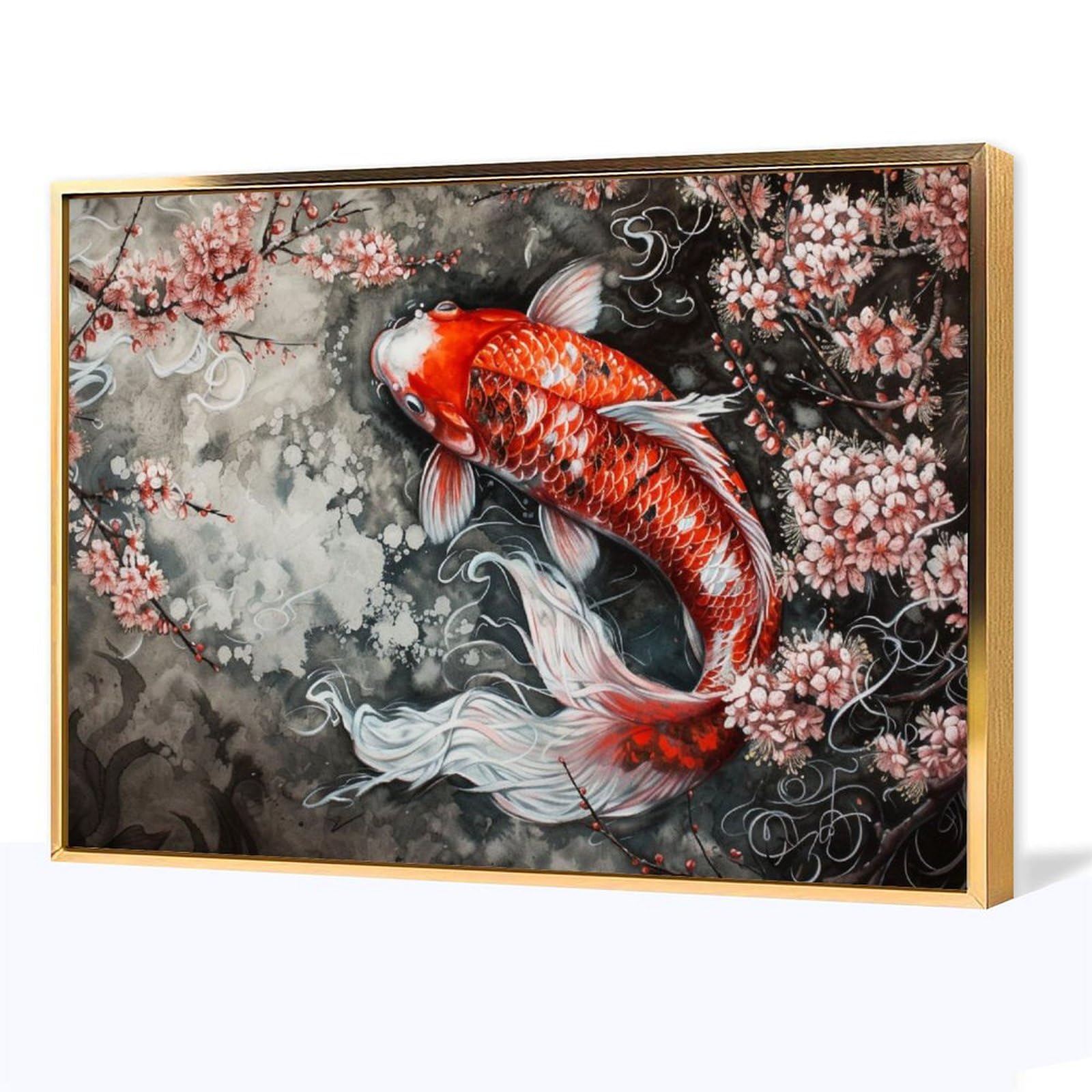 Amazon.co.jp: 絵画 縁起の良い鯉 アートパネル ポスター 動物イラスト