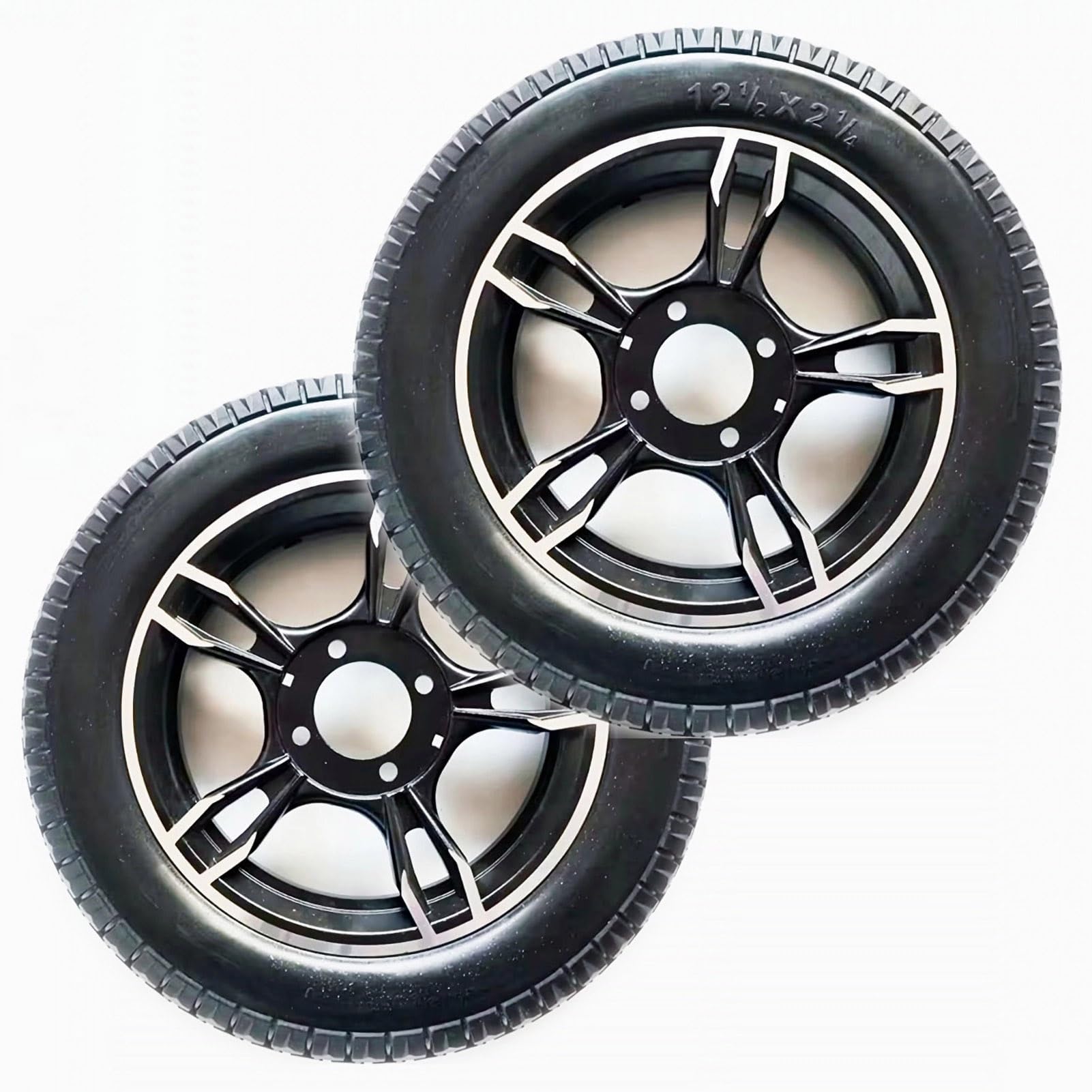 Ruedas Traseras de 12 Pulgadas para Silla de Ruedas, 12 1/2 x 2 1/4 Rueda de Repuesto para Silla de Ruedas Eléctrica, Neumático Sólido No Inflable, Cojinete: 1 3/4" (45 mm)
